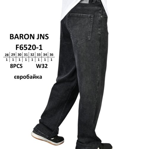 Джинсы God Baron (28-34) F6520-1 black (зима) God Baron F6520-1 black