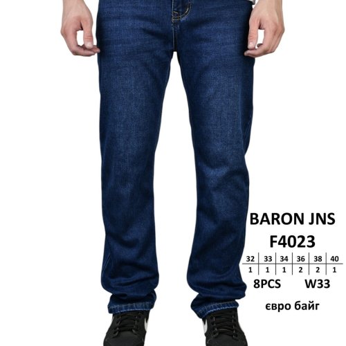 Джинсы God Baron (32-40) F4023 blue (зима) God Baron F4023 blue