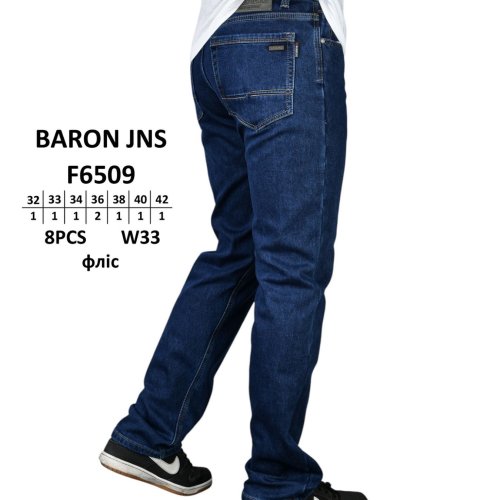 Джинсы God Baron (32-42) F6509 blue (зима) God Baron F6509 blue