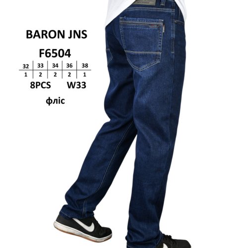 Джинсы God Baron (32-38) F6504 blue (зима) God Baron F6504 blue