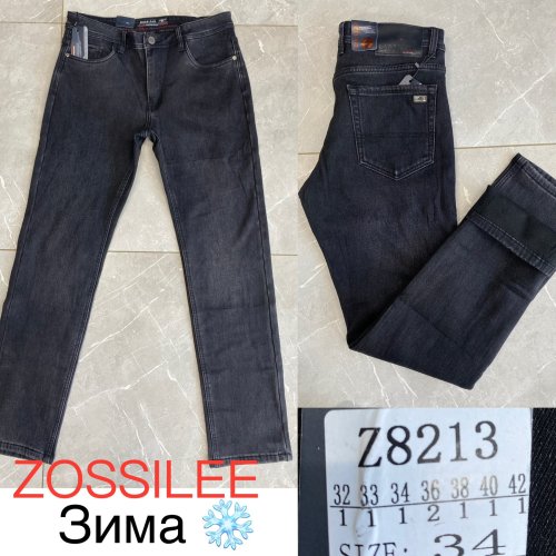 Джинсы God Baron (32-42) Z8213 black (зима) God Baron Z8213 black