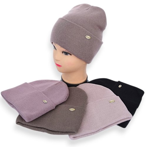 Шапка Angelica (56-60) KM020-1 подвійна mix (зима) Angelica KM020-1 подвійна mix