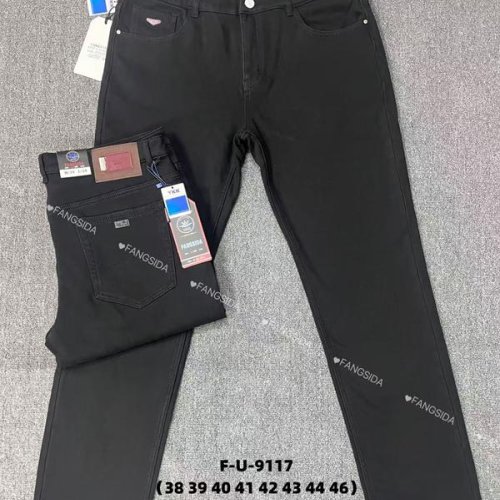 Джинсы Fangsida (38-46) 9117 black (зима) Fangsida 9117 black