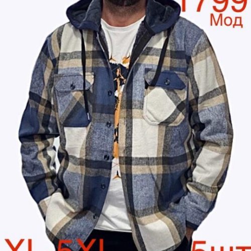 Рубашка Надийка (XL-5XL) ND87-1799 l.blue (зима) Надийка ND87-1799 l.blue