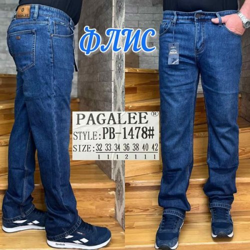 Джинсы Pagalee (32-42) PB1478 blue (зима) Pagalee PB1478 blue