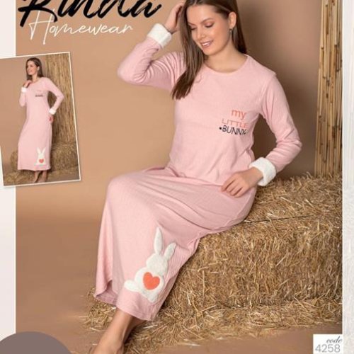 Ночнушка 4 Seasons (M-2XL) 4258 powder (зима) 4 Seasons 4258 powder