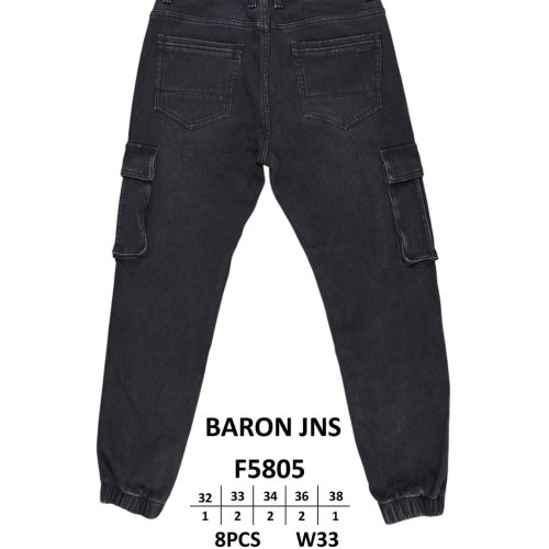 Джинсы God Baron (32-38) F5805 black (зима) God Baron F5805 black