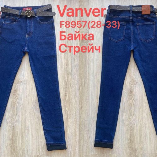 Джинсы Vanver (28-33) F8957 blue (зима) Vanver F8957 blue