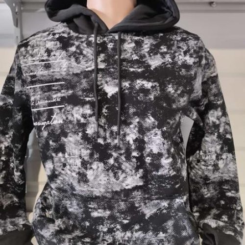 Худи Panda (M-3XL) 1352 black (зима) Panda 1352 black