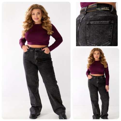 Джинсы Lady N (32-42) 203 grey (зима) Lady N 203 grey