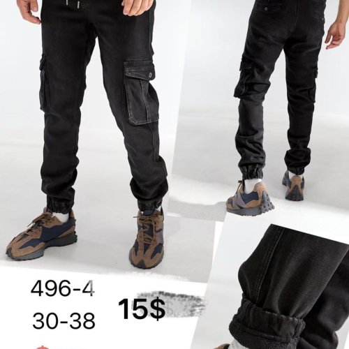 Джинсы God Baron (30-38) 496-4 black (зима) God Baron 496-4 black