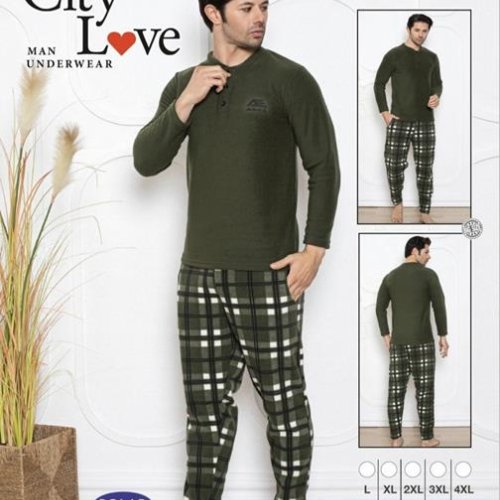 Пижама 4 Seasons (L-4XL) 8840 khaki (зима) 4 Seasons 8840 khaki