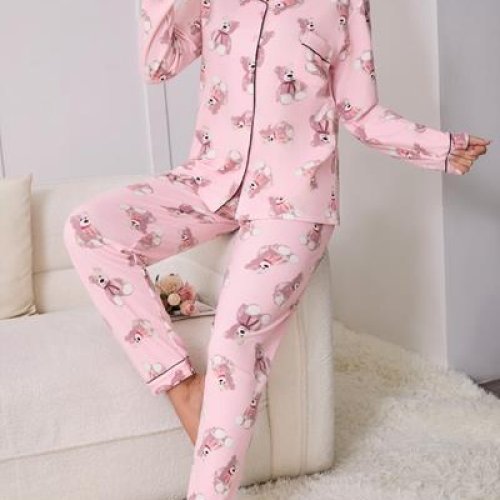 Пижама Romeo life (M-3XL) 70183 pink (зима) Romeo life 70183 pink