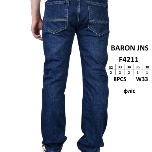 Джинсы God Baron (32-38) F4211 blue (зима) God Baron F4211 blue