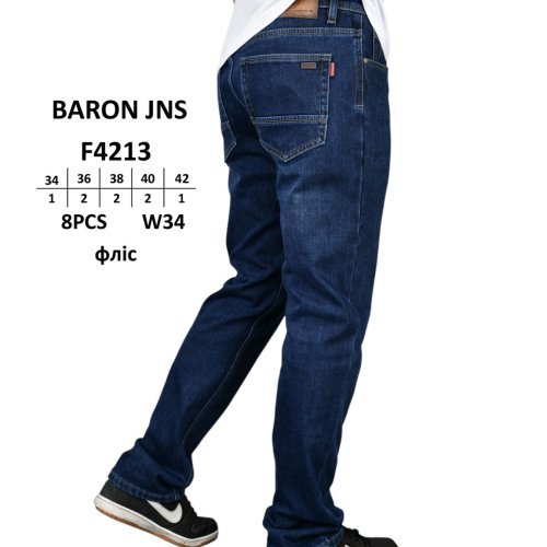 Джинсы God Baron (34-42) F4213 blue (зима) God Baron F4213 blue