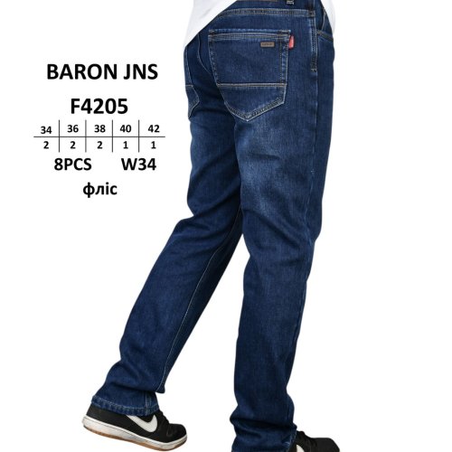 Джинсы God Baron (34-42) F4205 blue (зима) God Baron F4205 blue