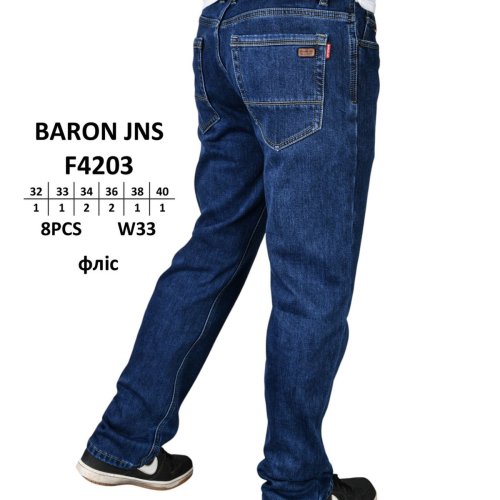 Джинсы God Baron (32-40) F4203 blue (зима) God Baron F4203 blue