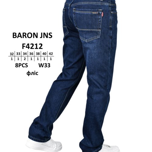 Джинсы God Baron (32-42) F4212 blue (зима) God Baron F4212 blue