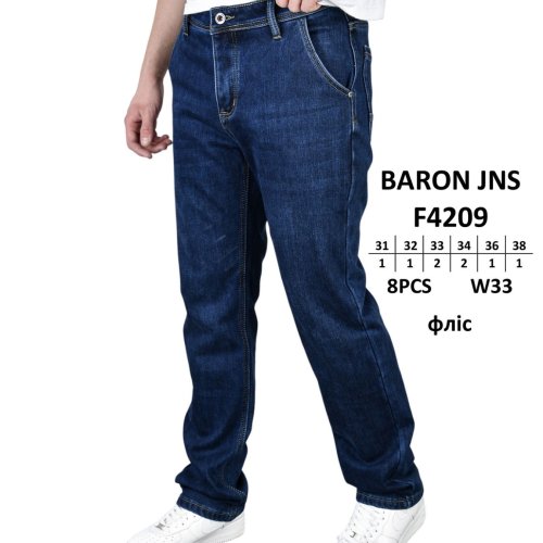 Джинсы God Baron (31-38) F4209 blue (зима) God Baron F4209 blue