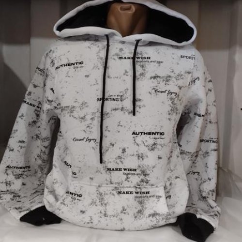 Худи Panda (S-2XL) 1397 white (зима) Panda 1397 white