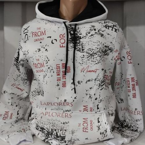 Худи Panda (S-2XL) 1399 white (зима) Panda 1399 white