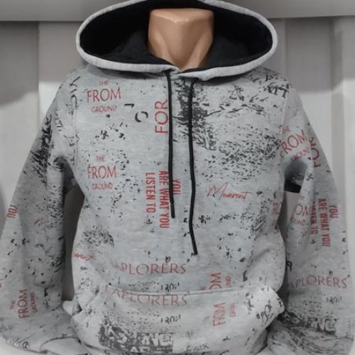 Худи Panda (S-2XL) 1401 grey (зима) Panda 1401 grey