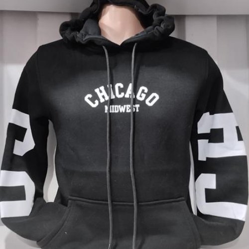 Худи Panda (S-2XL) 1414 black (зима) Panda 1414 black