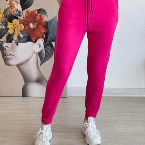 Штаны спорт FSN (42-48) 7446 pink (зима) FSN 7446 pink