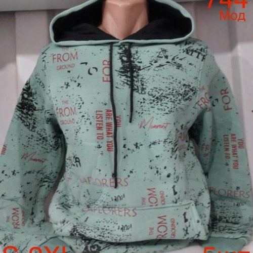 Худи Надийка (S-2XL) ND182-744 mint (зима) Надийка ND182-744 mint