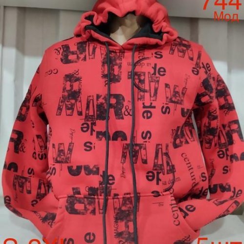 Худи Надийка (S-2XL) ND186-744 red (зима) Надийка ND186-744 red