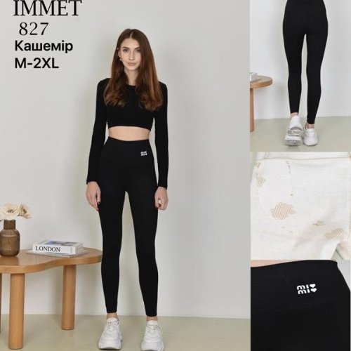 Лосины Immei (M-2XL) 827 black (зима) Immei 827 black