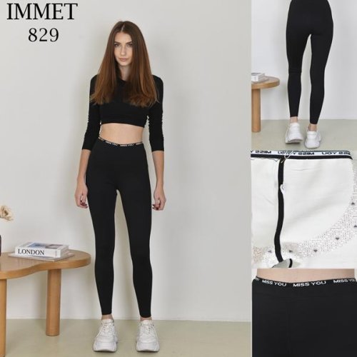 Штаны спорт Immei (M-2XL) 829 black (зима) Immei 829 black