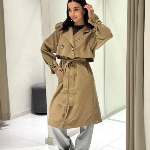 Пальто i8denim Women (S-L) TB122 d.beige (деми) i8denim Women TB122 d.beige