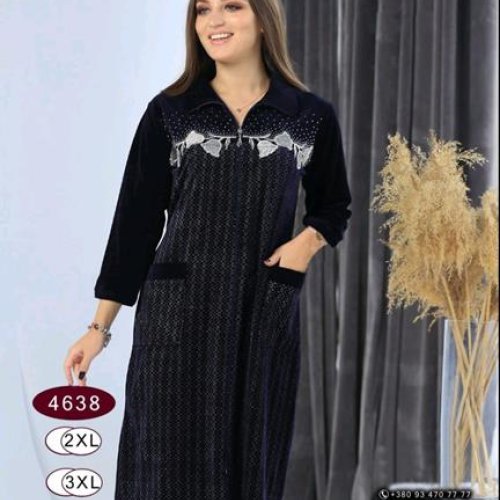 Халат Romeo life (52-58) 4638 navy (деми) Romeo life 4638 navy