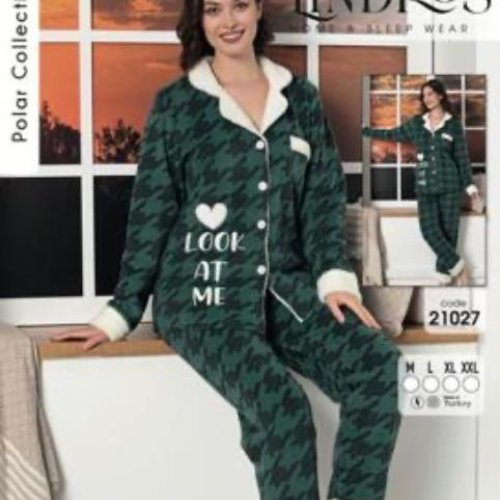 Пижама Disneyopt (M-2XL) 21027 green (зима) Disneyopt 21027 green