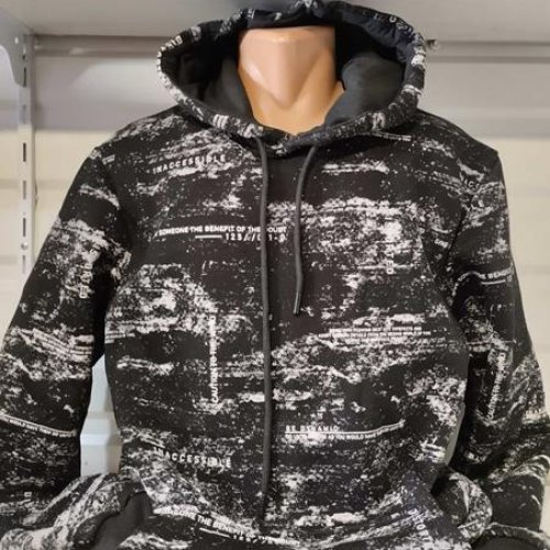 Худи Panda (2XL-6XL) 1431 black (зима) Panda 1431 black