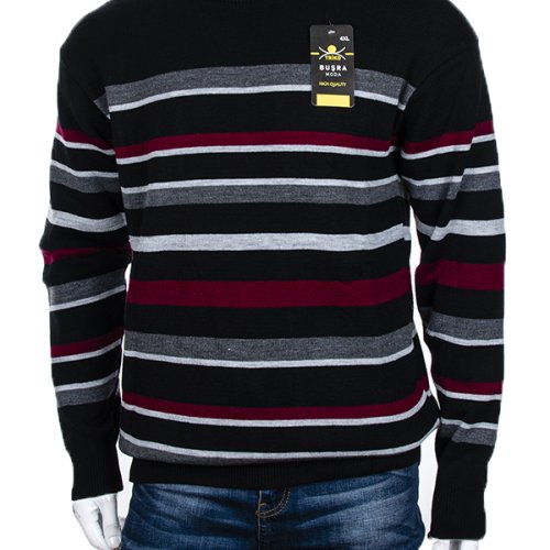 Свитер Abdo (3XL-5XL) Полоска black батал (зима) Abdo Полоска black батал