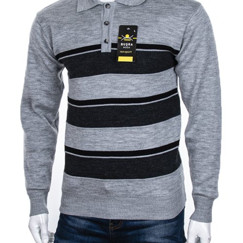 Свитер Abdo (M-2XL) Гудзик 12 grey (зима) Abdo Гудзик 12 grey