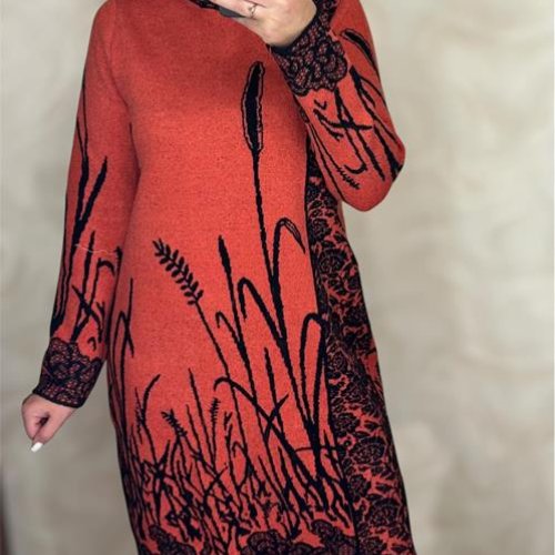 Платье LeVisha (46-50) 26286 orange (зима) LeVisha 26286 orange