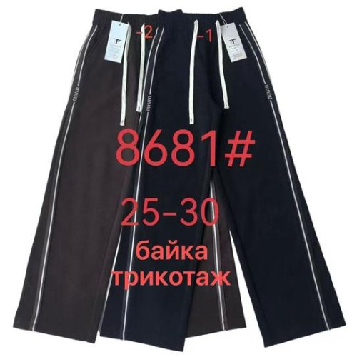 Штаны спорт Yafeier (25-30) 8681-1 black (зима) Yafeier 8681-1 black