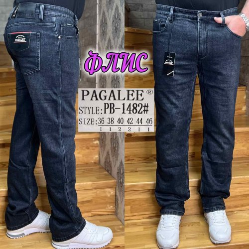 Джинсы God Baron (36-46) PB-1482 blue (зима) God Baron PB-1482 blue