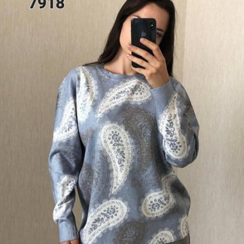 Свитер FSN (50-54) 7918 l.blue (зима) FSN 7918 l.blue