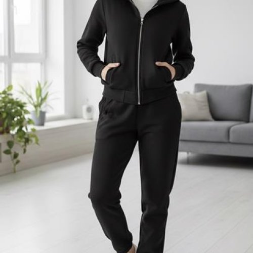 Костюм спорт Annet (M-XL) AZ0182 black (зима) Annet AZ0182 black