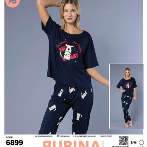 Пижама Anibur (S-XL) 6899 navy (деми) Anibur 6899 navy