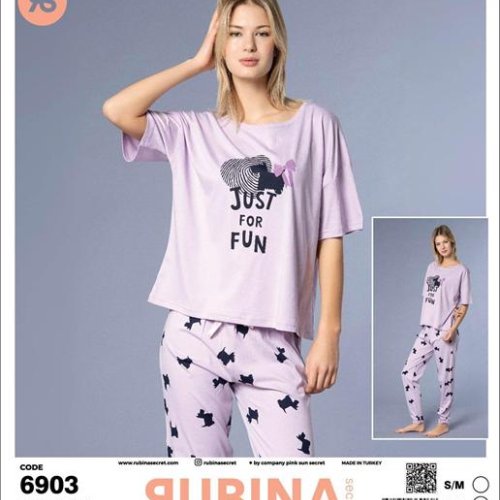 Пижама Anibur (S-XL) 6903 pink (деми) Anibur 6903 pink