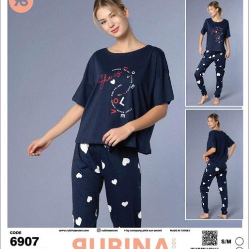 Пижама Anibur (S-XL) 6907 navy (деми) Anibur 6907 navy
