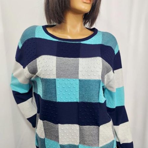 Свитер LIDA (3XL-4XL) 7604 navy-l.blue (деми) LIDA 7604 navy-l.blue