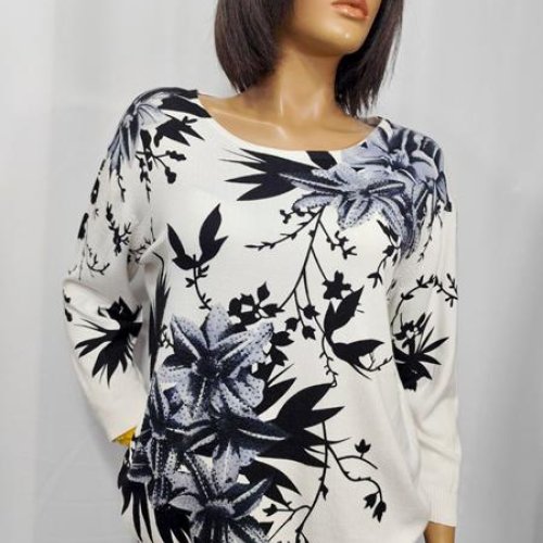 Свитер LIDA (XL-4XL) 7650 white-blue (деми) LIDA 7650 white-blue