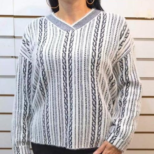 Свитер LIDA (54-58) 8517 white-l.grey (деми) LIDA 8517 white-l.grey