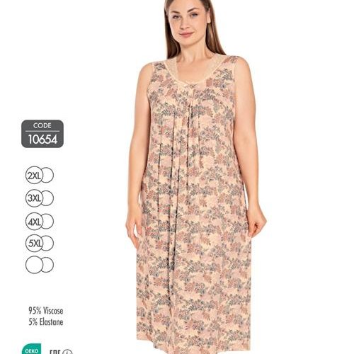 Ночнушка Cotpark (2XL-5XL) 10654 beige (лето) Cotpark 10654 beige